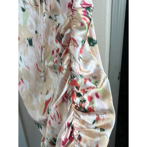 NWT Cider ILLUSION FLORAL RUCHED HALTER MIDI DRESS Size M #315 - Picture 8 of 12